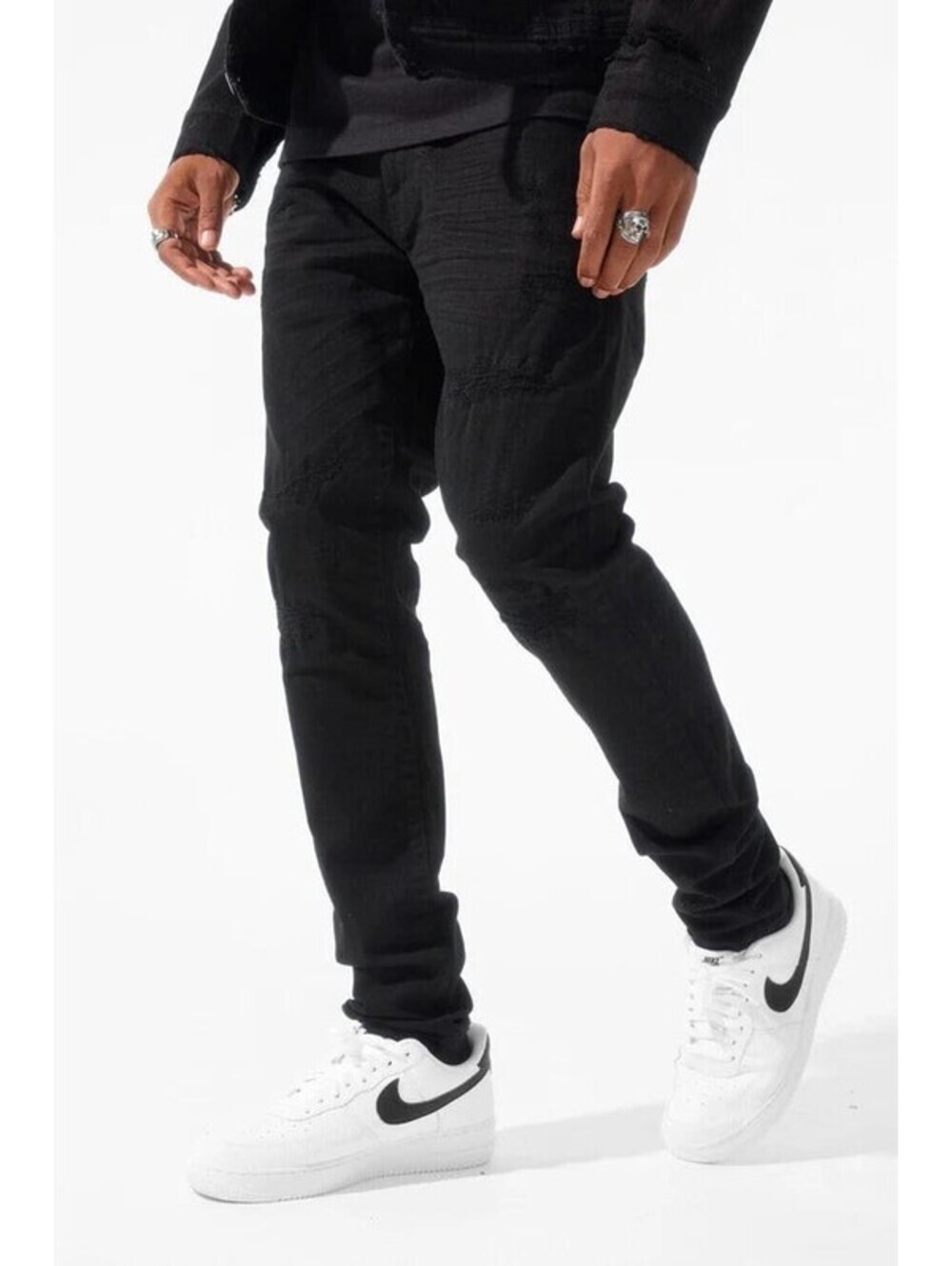Jordan Craig Ross Fit With Shreds Skinny Jeans Black Size 30